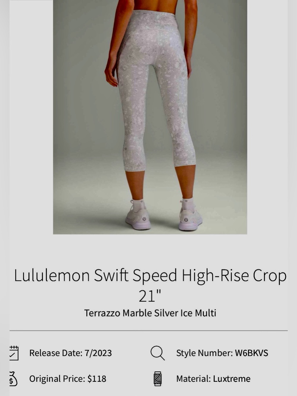 Lululemon Swift Speed High-Rise Crop 21" - Picture 2 of 14